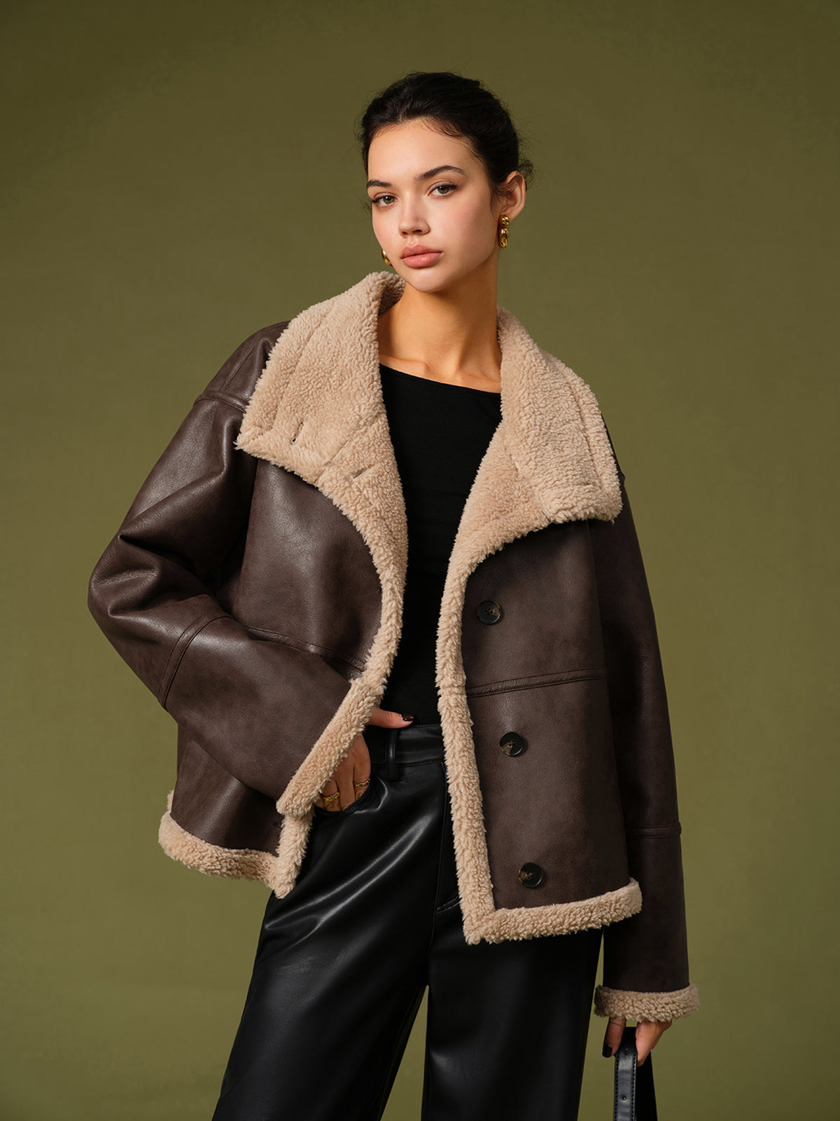 Fleecing PU Leather Warm Jackets Fleecing PU Leather Warm Jackets