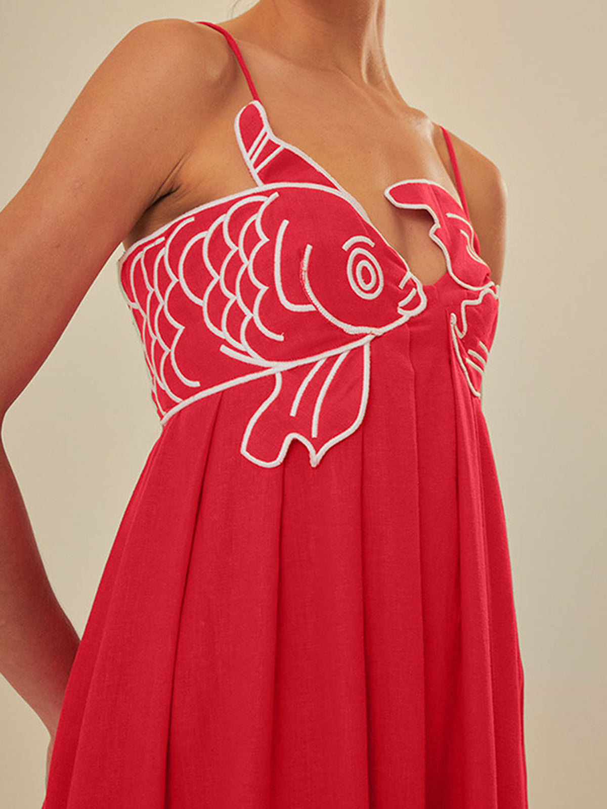Embroidered Fish Semi-Sheer Cami Dress Embroidered Fish Semi-Sheer Cami Dress