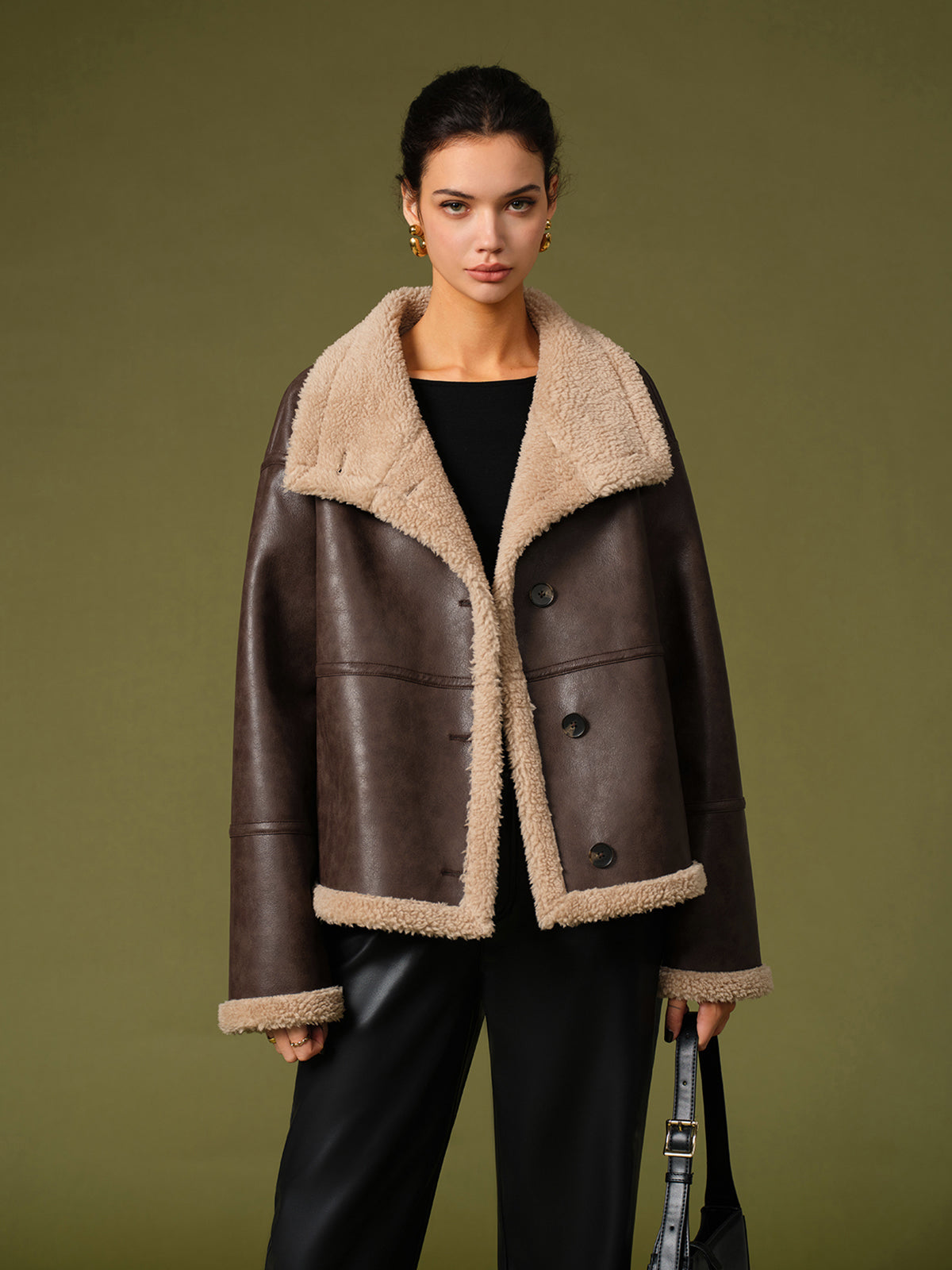 Fleecing PU Leather Warm Jackets Fleecing PU Leather Warm Jackets