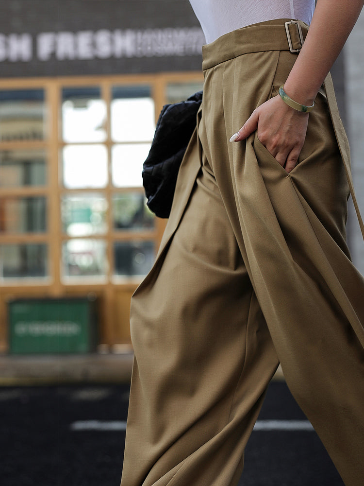 Oversized Tied Wide Leg Dress Pants Oversized Tied Wide Leg Dress Pants