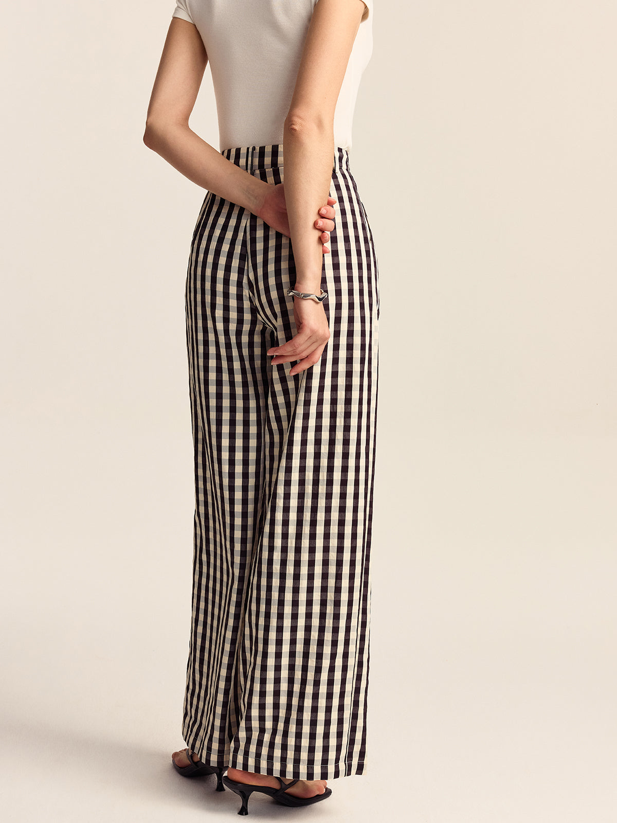 Gingham Wide-Leg Pants Gingham Wide-Leg Pants