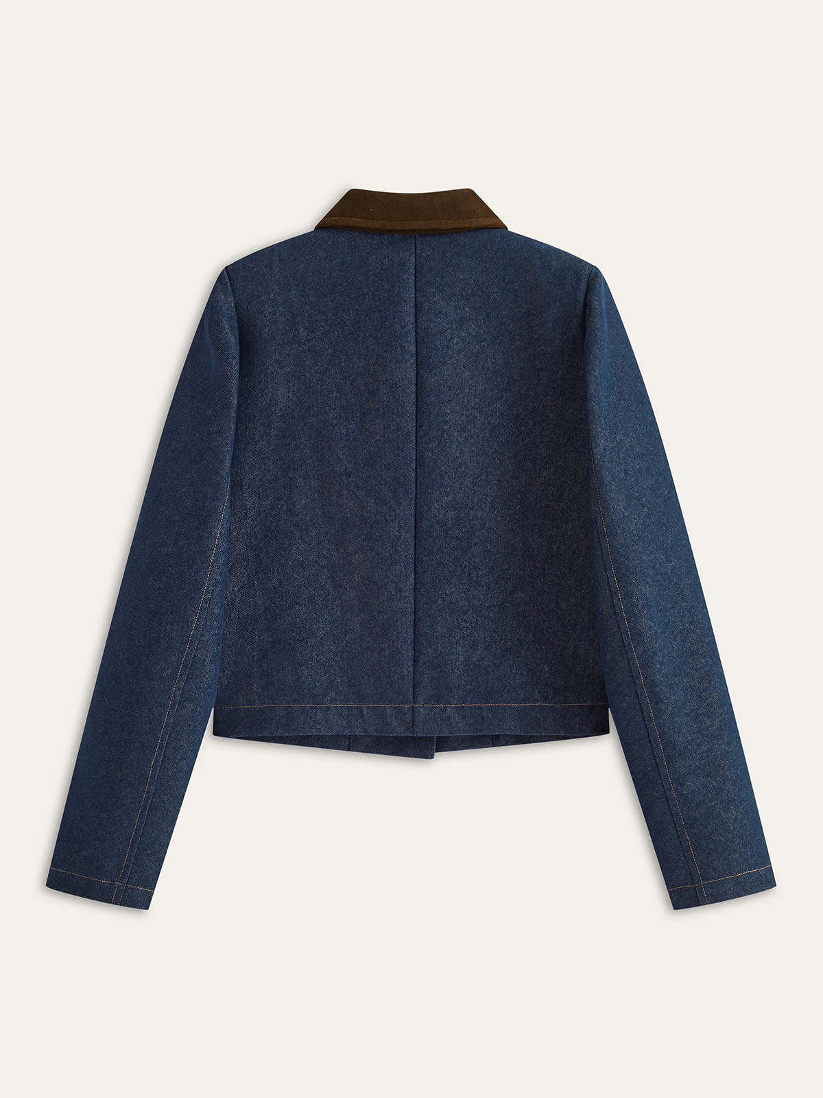 Metal Button Suede Collar Denim Jacket Metal Button Suede Collar Denim Jacket