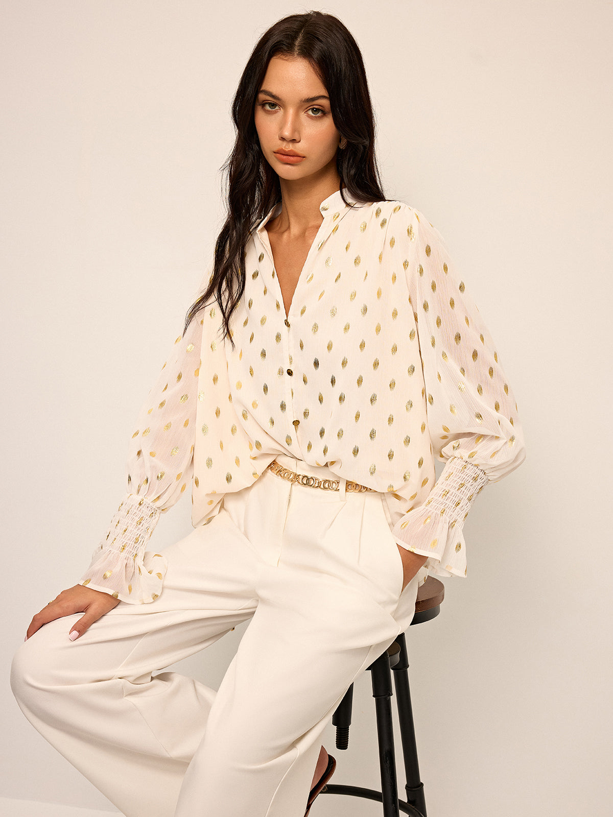Polka Dot Chiffon Shirt Polka Dot Chiffon Shirt