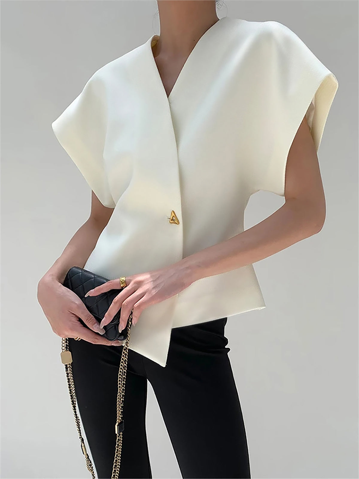 Trendy V-Neck Button Down Blouse Trendy V-Neck Button Down Blouse