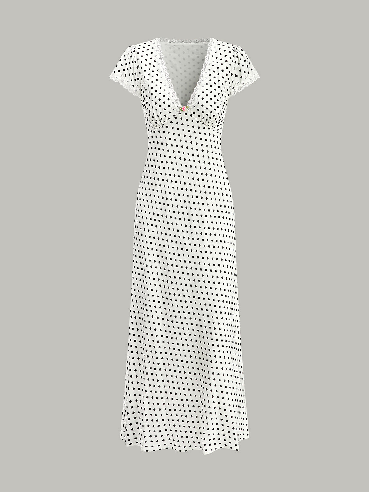 Polka Dot Lace-Trim Dress Polka Dot Lace-Trim Dress