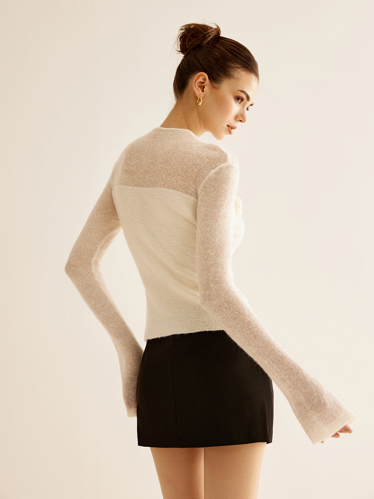 3D Flower Panel Soft Knit Top 3D Flower Panel Soft Knit Top