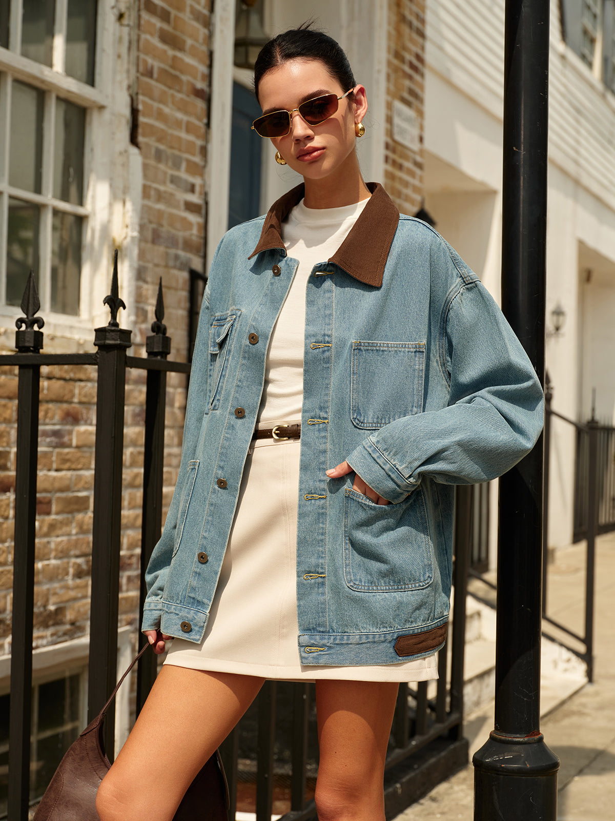 Contrast Collar Versatile Denim Jacket Contrast Collar Versatile Denim Jacket