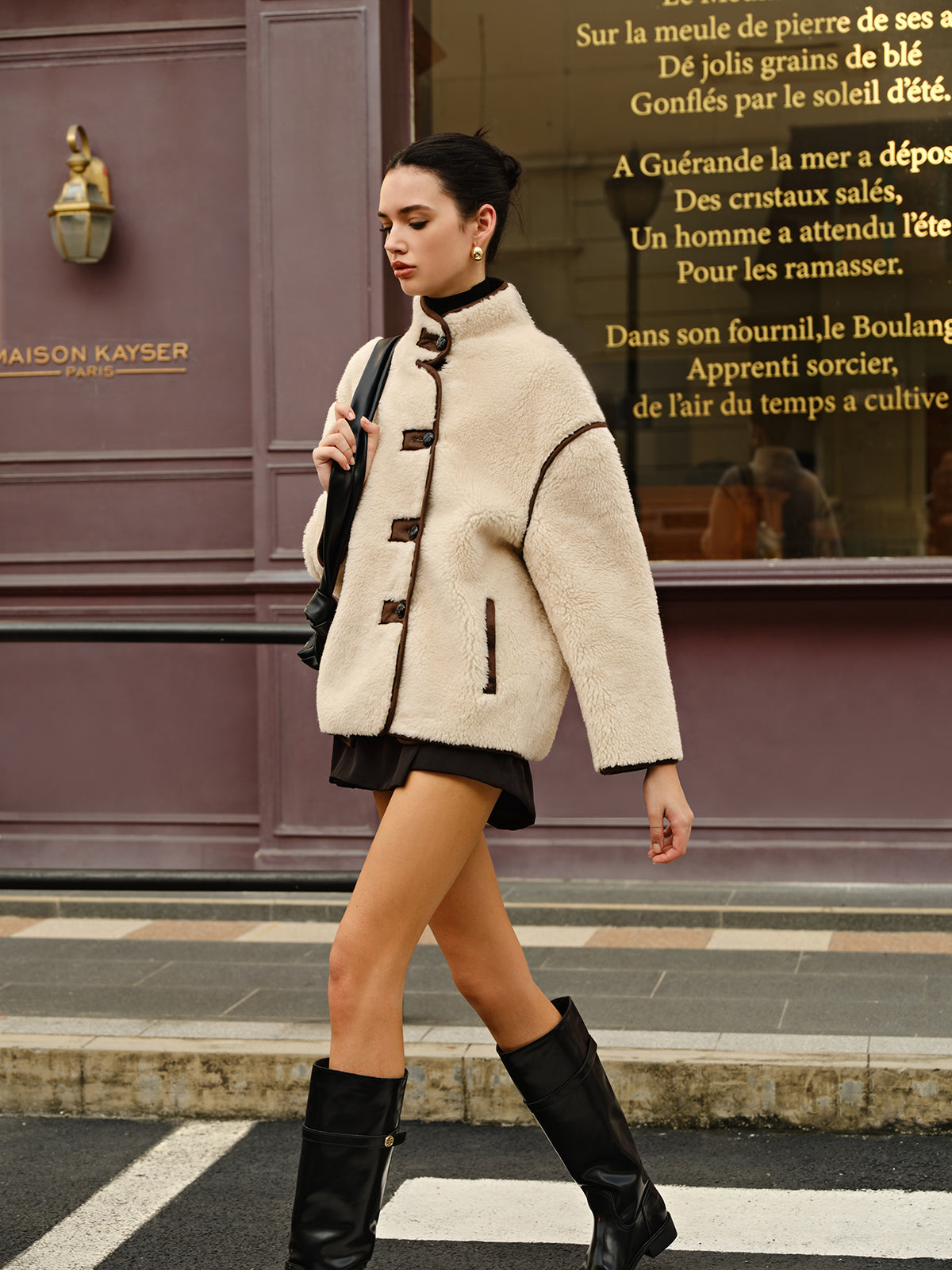 Minky Contrast Piping Fleece Jacket Minky Contrast Piping Fleece Jacket