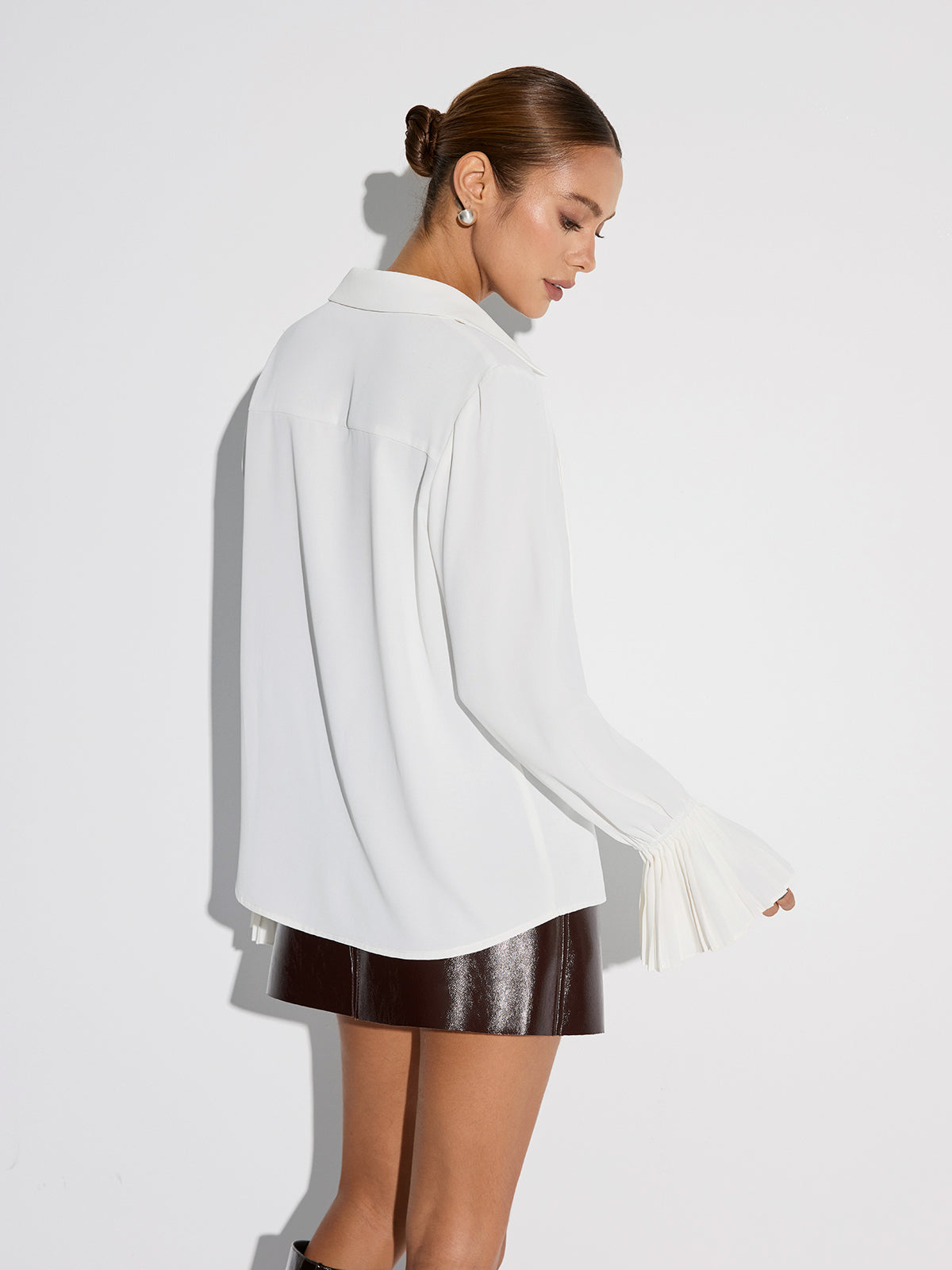 Pleated Bell Sleeve Shirt Pleated Bell Sleeve Shirt