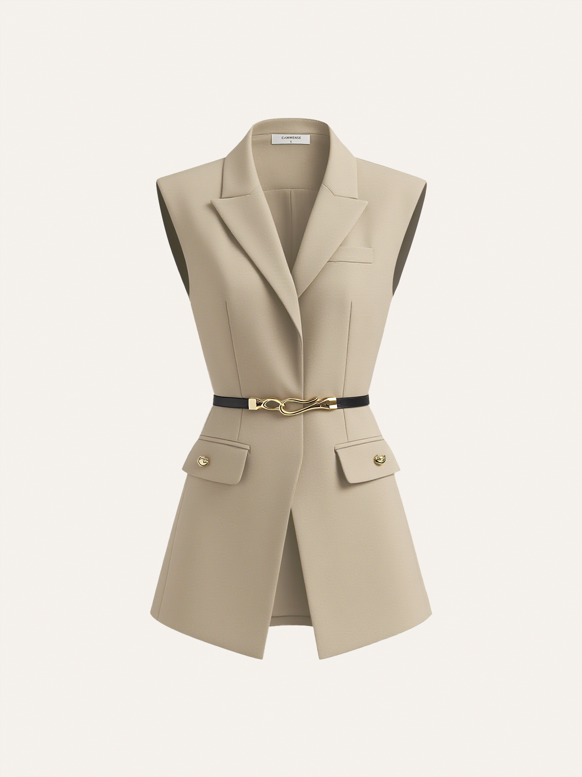 Belted Cap Sleeve Vest Belted Cap Sleeve Vest