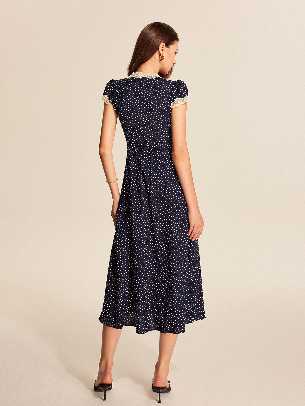 Polka Dot Lace-Trim Dress Polka Dot Lace-Trim Dress