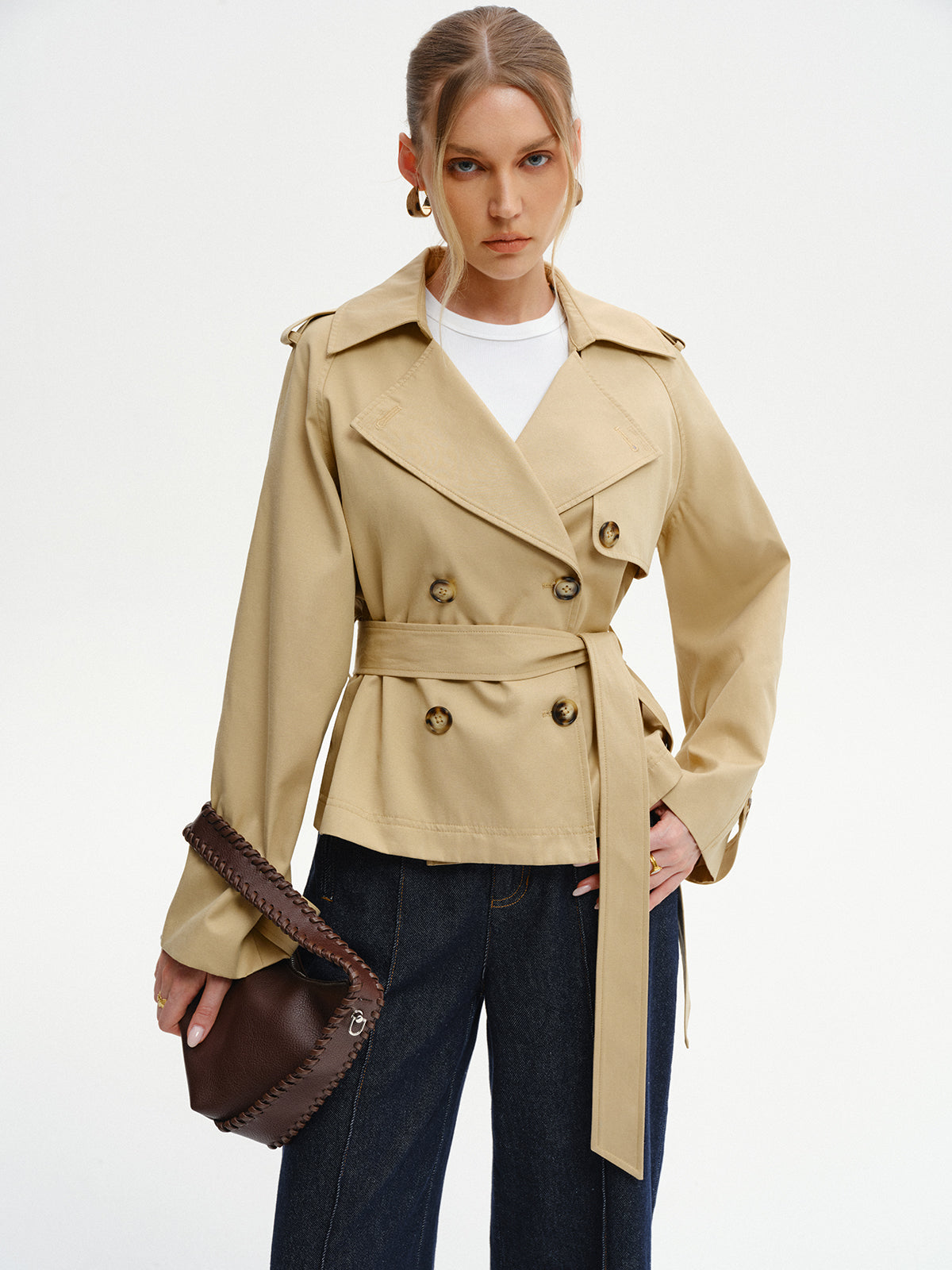 Double-Breasted Belted Trench Coat Double-Breasted Belted Trench Coat