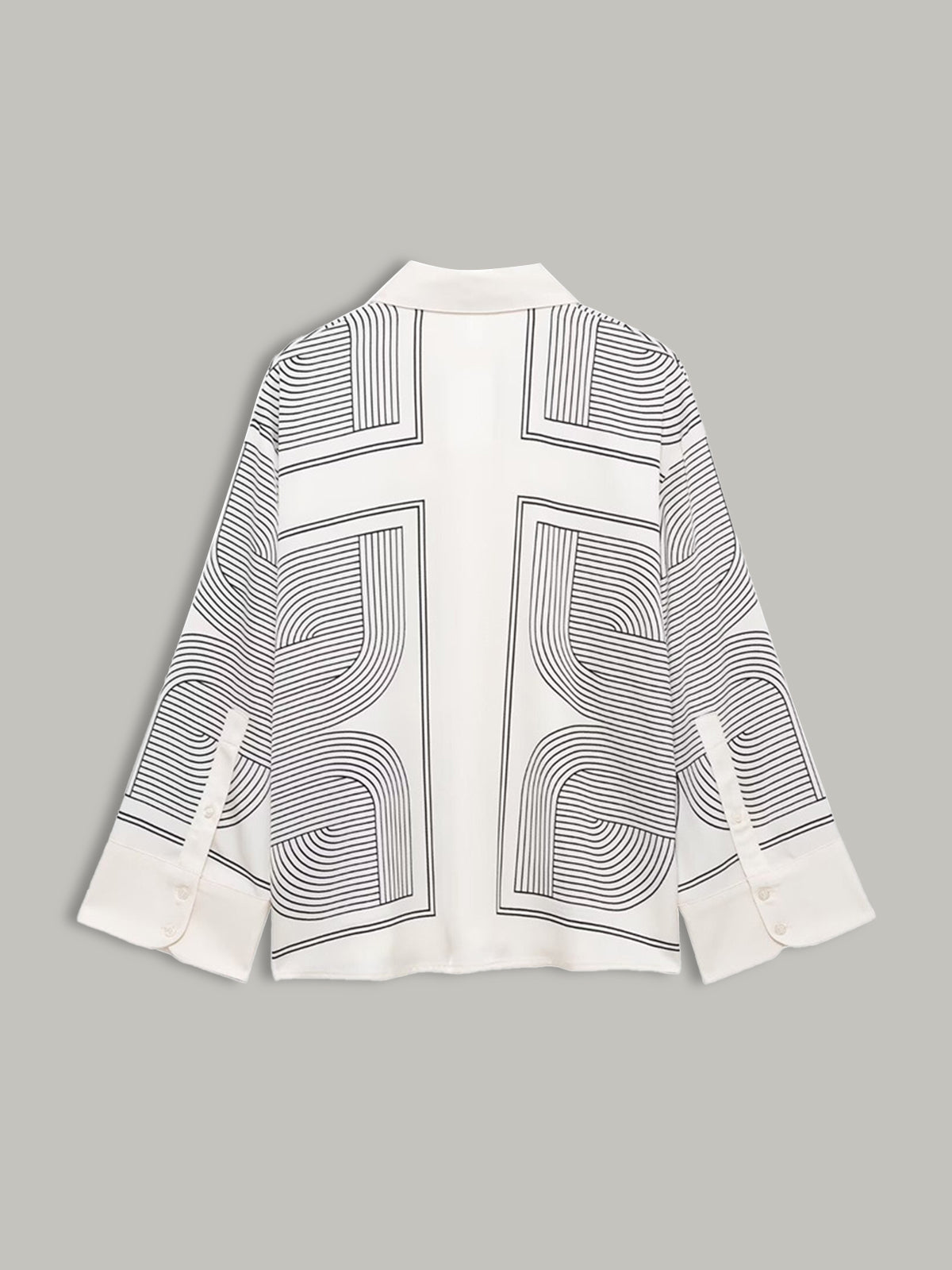 Vintage Print Lapel Long Sleeve Shirt Vintage Print Lapel Long Sleeve Shirt