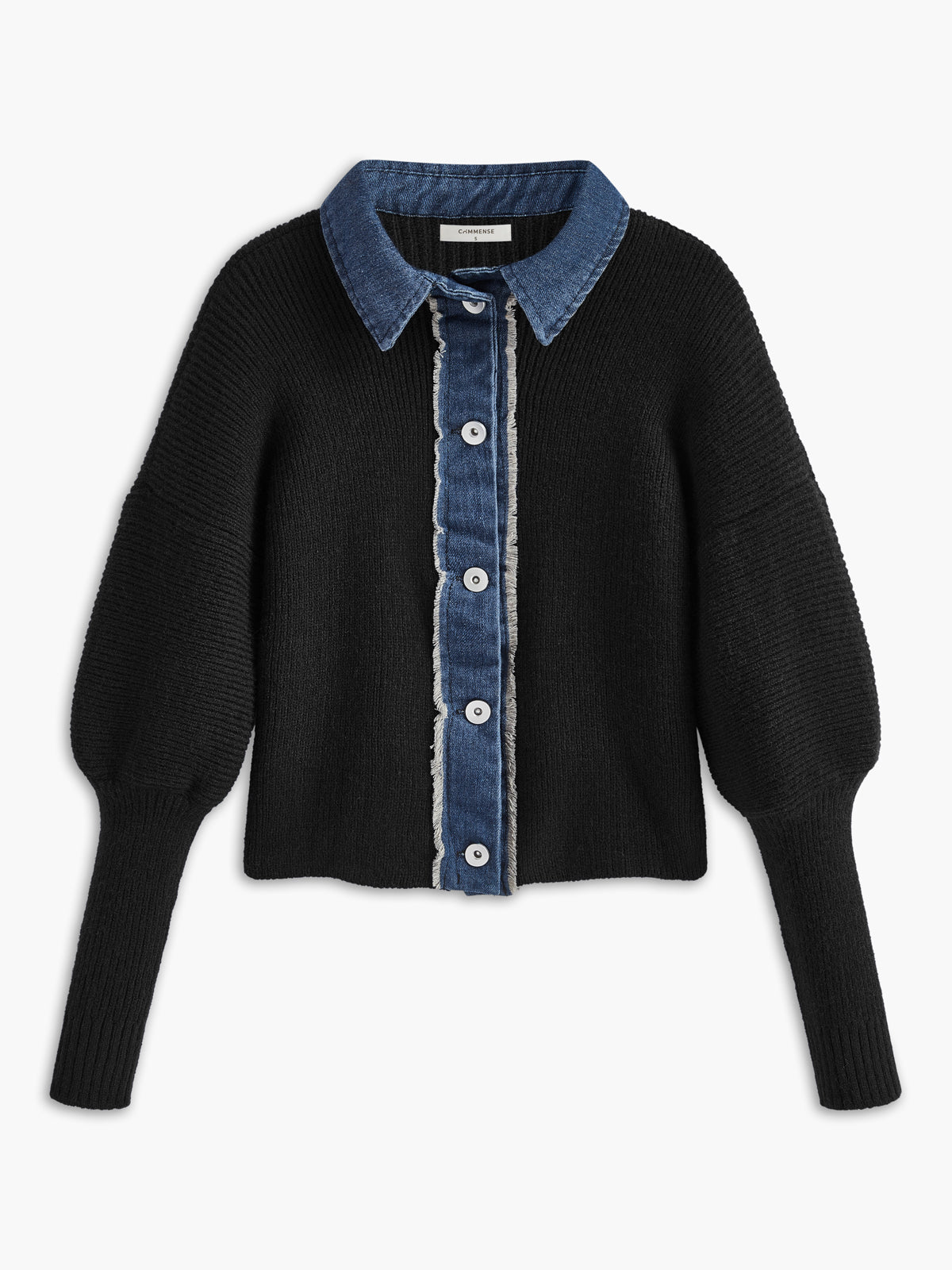 Panel Breasted Stretch Lapel Knit Top Panel Breasted Stretch Lapel Knit Top