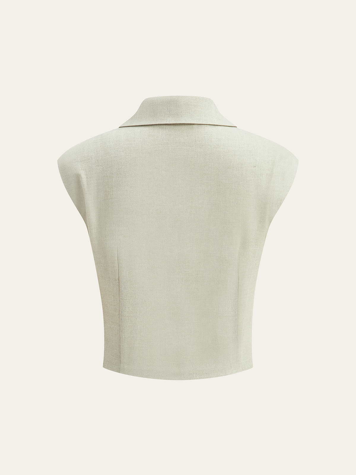 Linen Blend Cropped Blouse with Cross Wrap Detail Linen Blend Cropped Blouse with Cross Wrap Detail