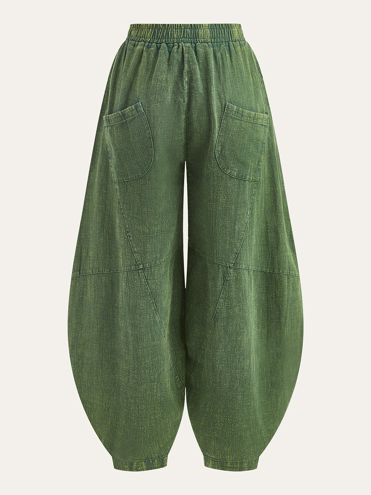 Distressed Paneled Loose Lantern Pants Distressed Paneled Loose Lantern Pants
