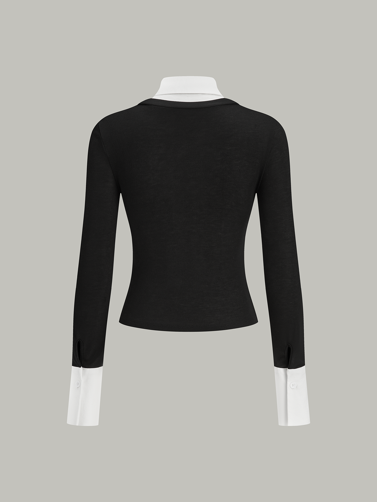 2 in 1 Contrast Collar and Cuff Shirt 2 in 1 Contrast Collar and Cuff Shirt