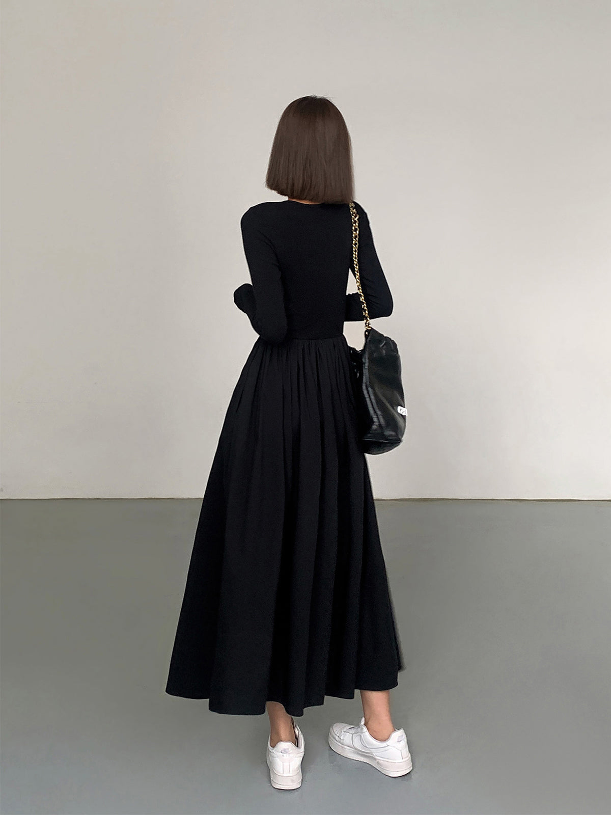 Leisure Pockets Long Sleeve Long Dress Leisure Pockets Long Sleeve Long Dress