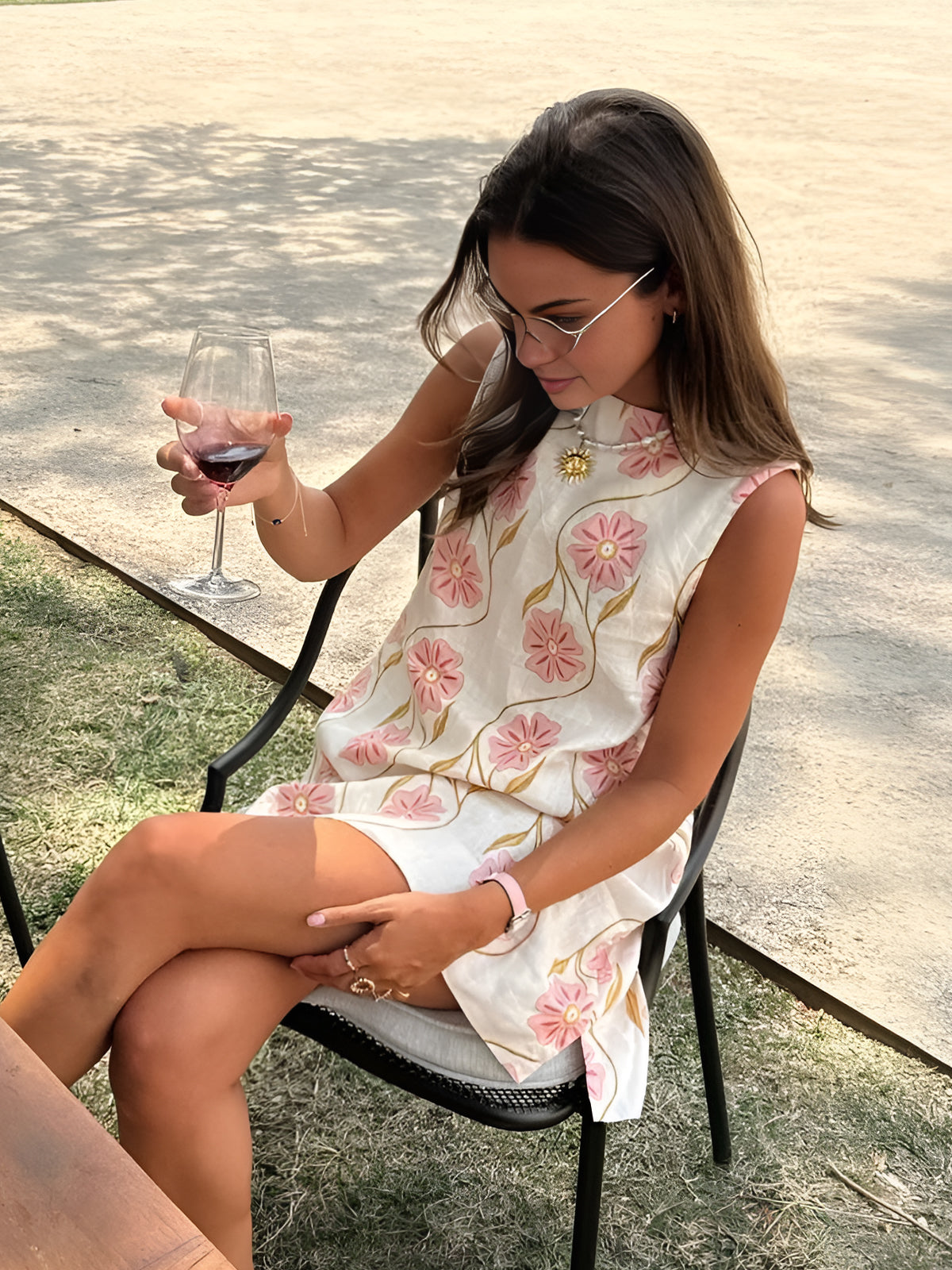 Romantic Print Sleeveless Short Dress Romantic Print Sleeveless Short Dress
