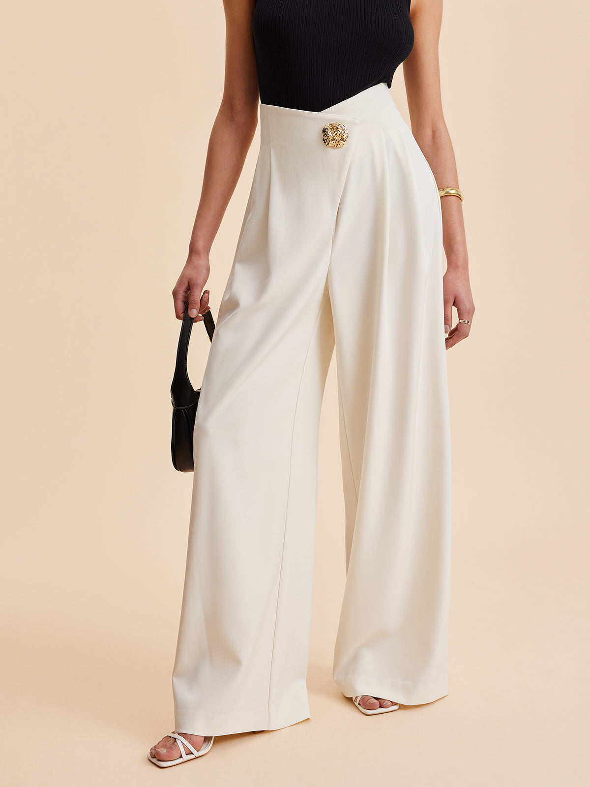 Embellished High-Waist Wide-Leg Pants Embellished High-Waist Wide-Leg Pants